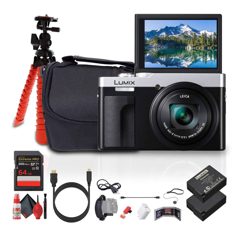 Panasonic ZS99 Point and Shoot Compact Travel Digital Camera (Silver) - Bundle