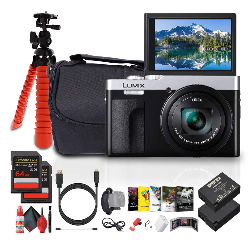 Panasonic ZS99 Point and Shoot Compact Travel Digital Camera (Silver) - Bundle