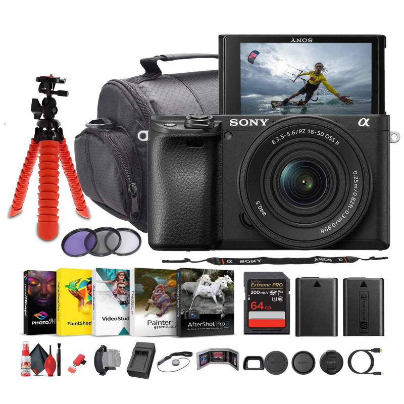 Sony a6100 Mirrorless Camera with 16-50mm f/3.5-5.6 II Lens + Photo Software - Bundle