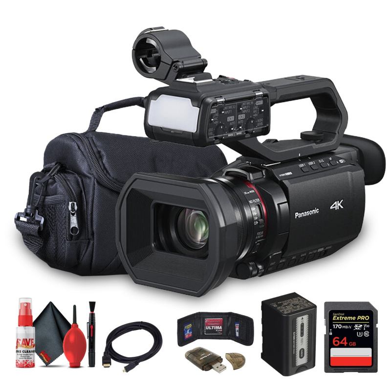 Panasonic AG-CX20 4K Professional Compact Camcorder with Rich Connectivity + 64GB Card  + More
