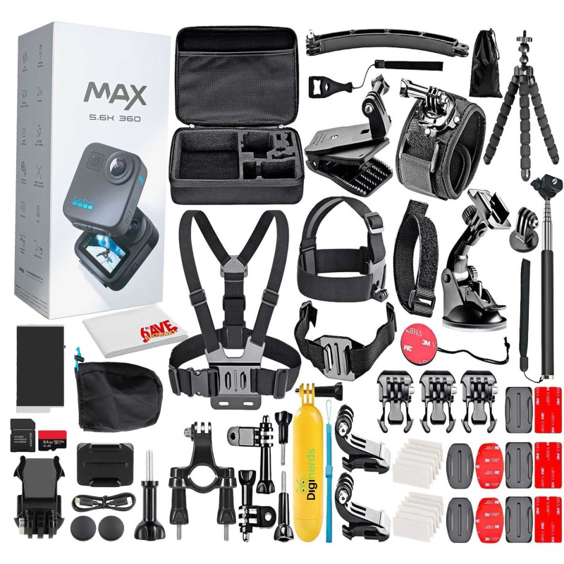 GoPro MAX 360 (2025) Waterproof Action Camera --With 50 Piece Accessory Kit