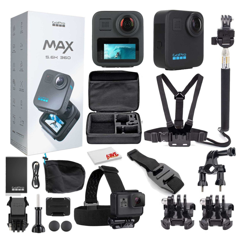 GoPro MAX 360 (2025) Waterproof Action Camera -With Mega Accessory Kit - Get Rolling Bundle