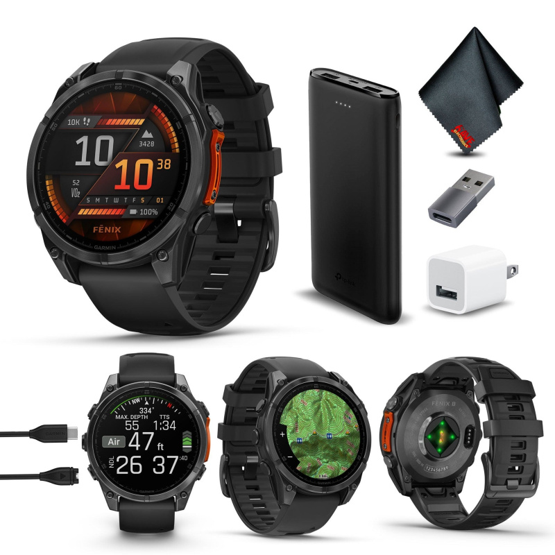 fenix 8 – 47 mm, AMOLED, Slate Gray with Black Silicone Band