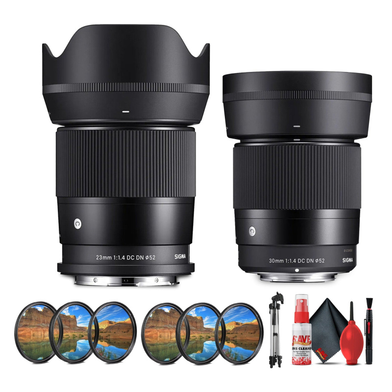 Sigma 23 1.4 and 30 1.4 Canon RF Mount Double Lens Bundle (International Model)