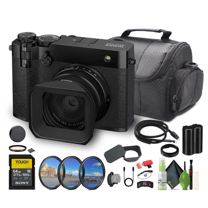 FUJIFILM GFX100RF 102MP Large Format Mirrorless Digital Camera Black