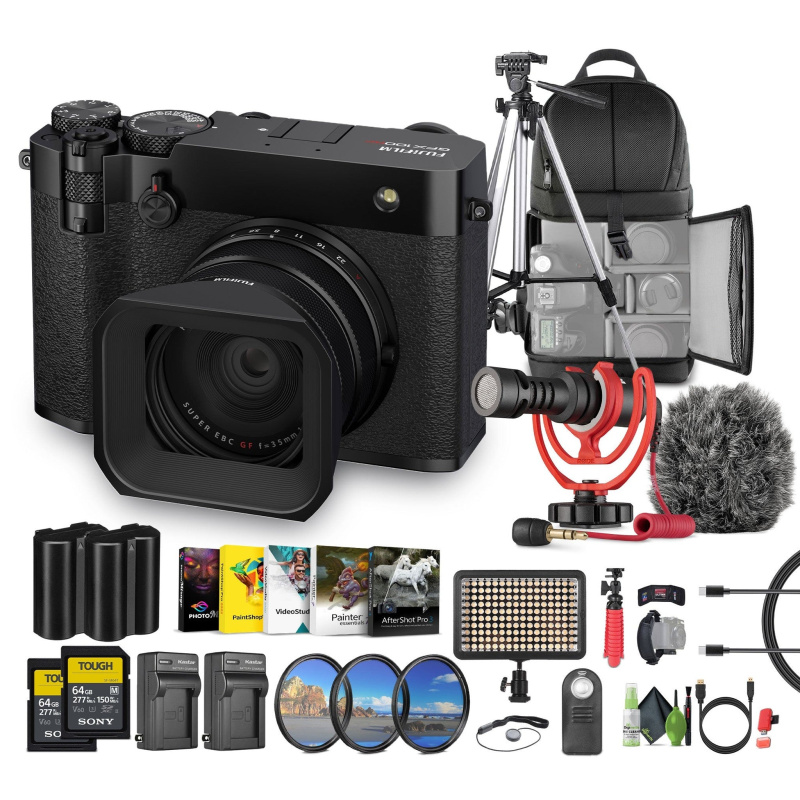 FUJIFILM GFX100RF 102MP Mirrorless Digital Camera Compact Rangefinder Style- Black