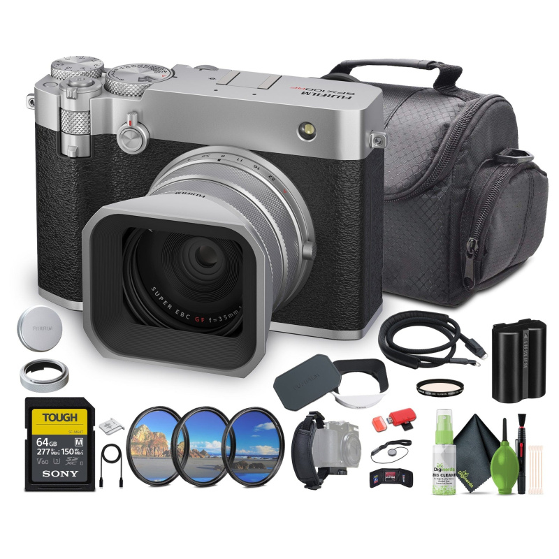 FUJIFILM GFX100RF 102MP Large Format Mirrorless Digital Camera Silver