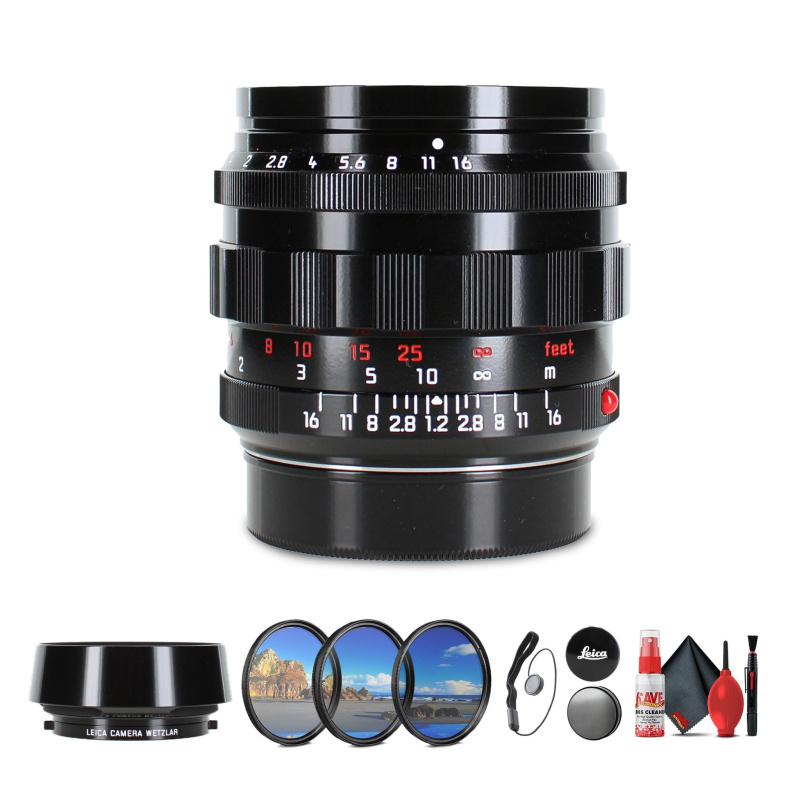 Leica Noctilux-M 50mm f/1.2 ASPH. Lens (Glossy Black) | Ultra-Fast Classic Design + More