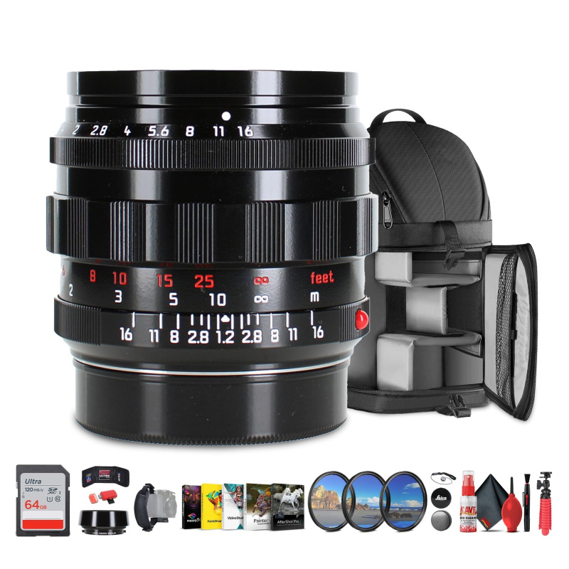 Leica Noctilux-M 50mm f/1.2 ASPH. Lens (Glossy Black) | Ultra-Fast Classic Design + More