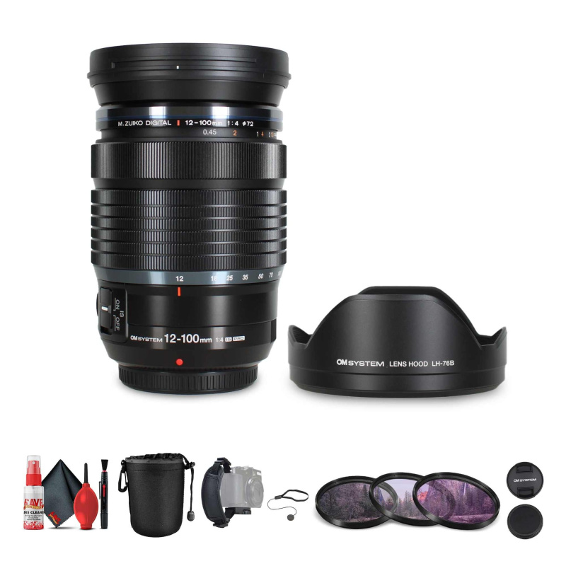 OM SYSTEM M.Zuiko Digital ED 12-100mm f/4 IS PRO Lens Bundle