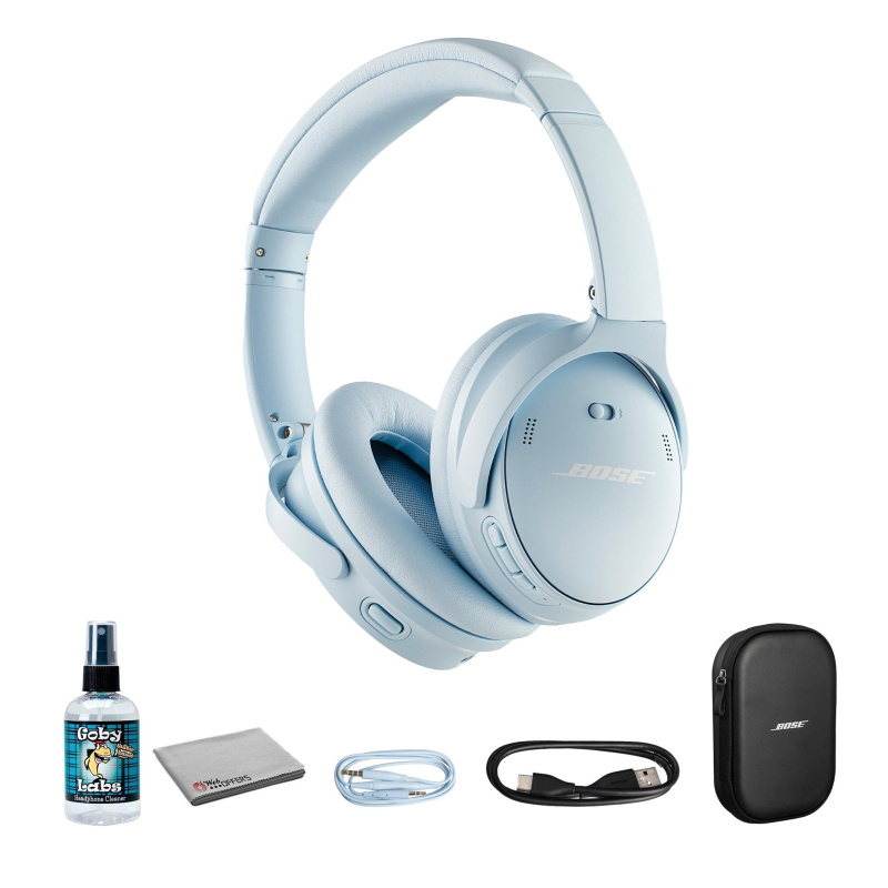 Bose QuietComfort Wireless Over-Ear Active Noise Canceling Headphones Bundle
