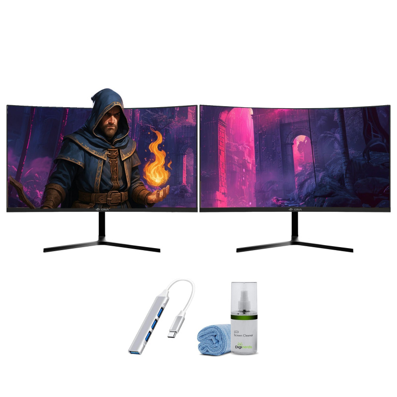 Crua 24 inch 180HZ Monitor 2 pack