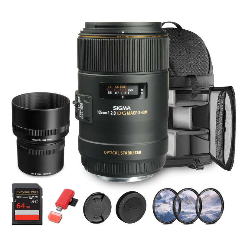 Sigma 105 2.8 Macro Canon EF Bundle (International Model)