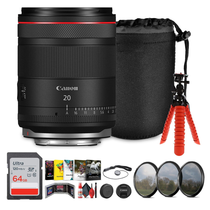 Canon RF 20mm f/1.4 L Lens | Full-Frame Ultra-Wide Prime, Weather-Sealed - Bundle (International Model)