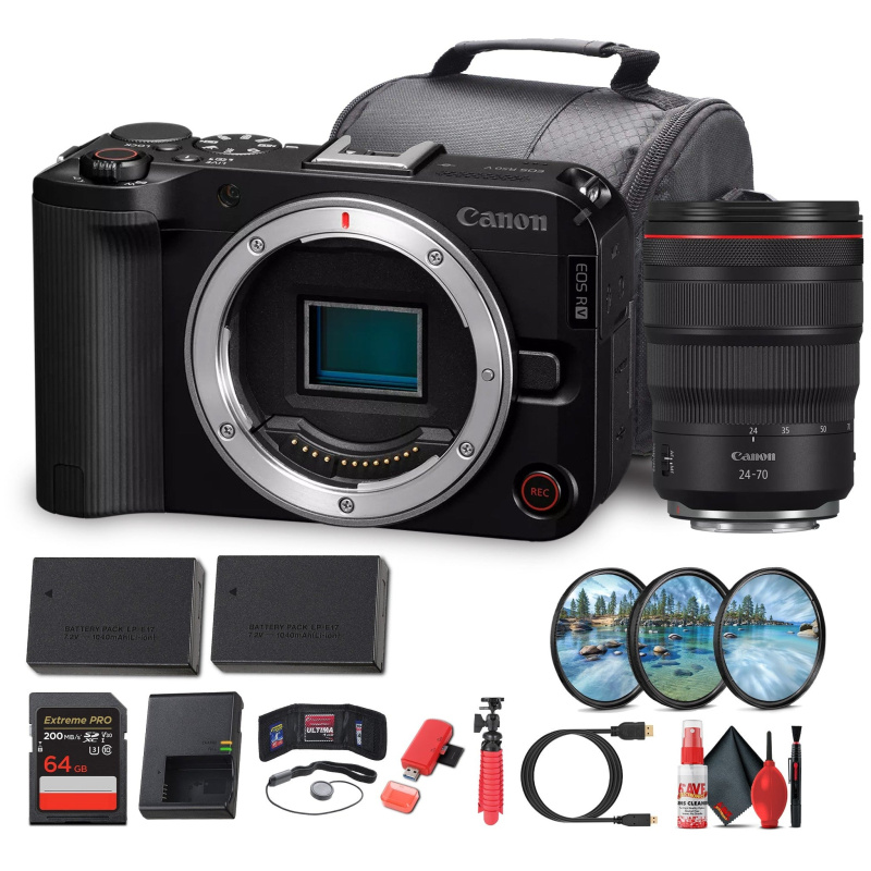 Canon EOS R50 V Mirrorless Camera | 24.2MP, 4K60p, Flip Screen, Dual Pixel AF - Bundle (International Model)