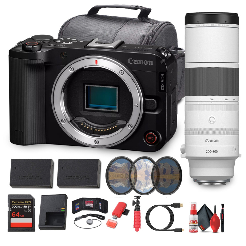 Canon EOS R50 V Mirrorless Camera | 24.2MP, 4K60p, Flip Screen, Dual Pixel AF - Bundle (International Model)