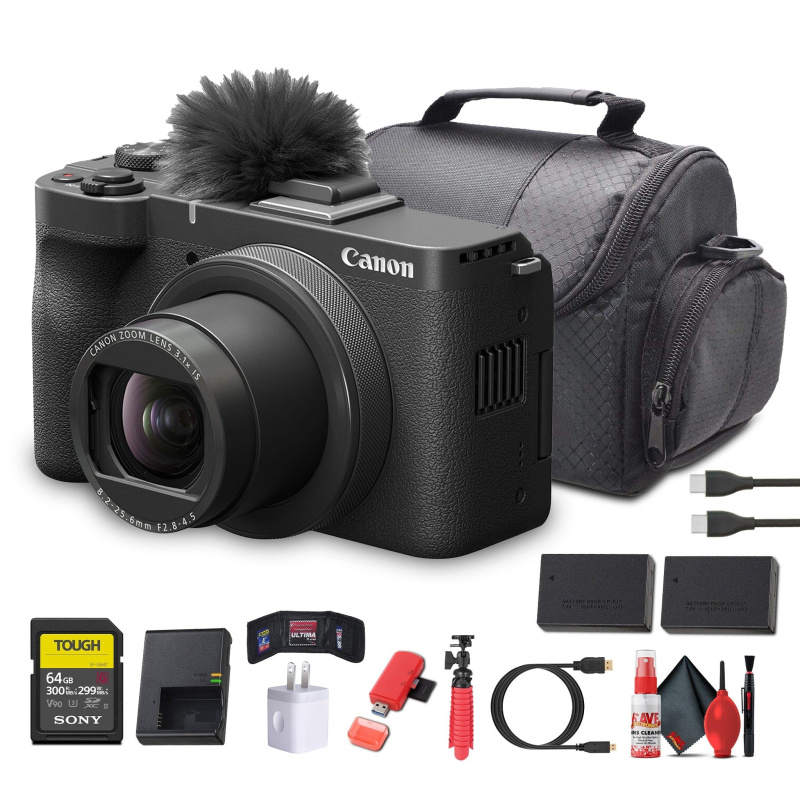Canon PowerShot V1 4K Camera | 1-Inch Sensor, Flip Screen, Face Tracking - Bundle (International Model)