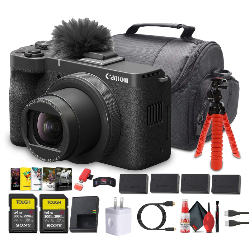 Canon PowerShot V1 4K Camera | 1-Inch Sensor, Flip Screen, Face Tracking - Bundle (International Model)