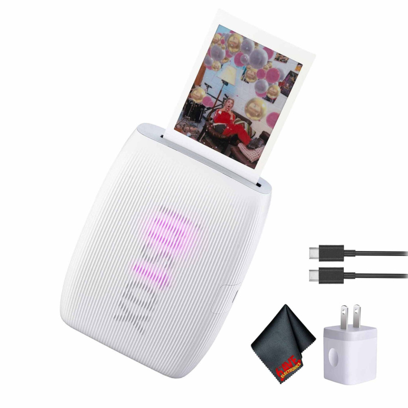 FUJIFILM INSTAX MINI LINK 3 Smartphone Printer (Clay White), Bundle