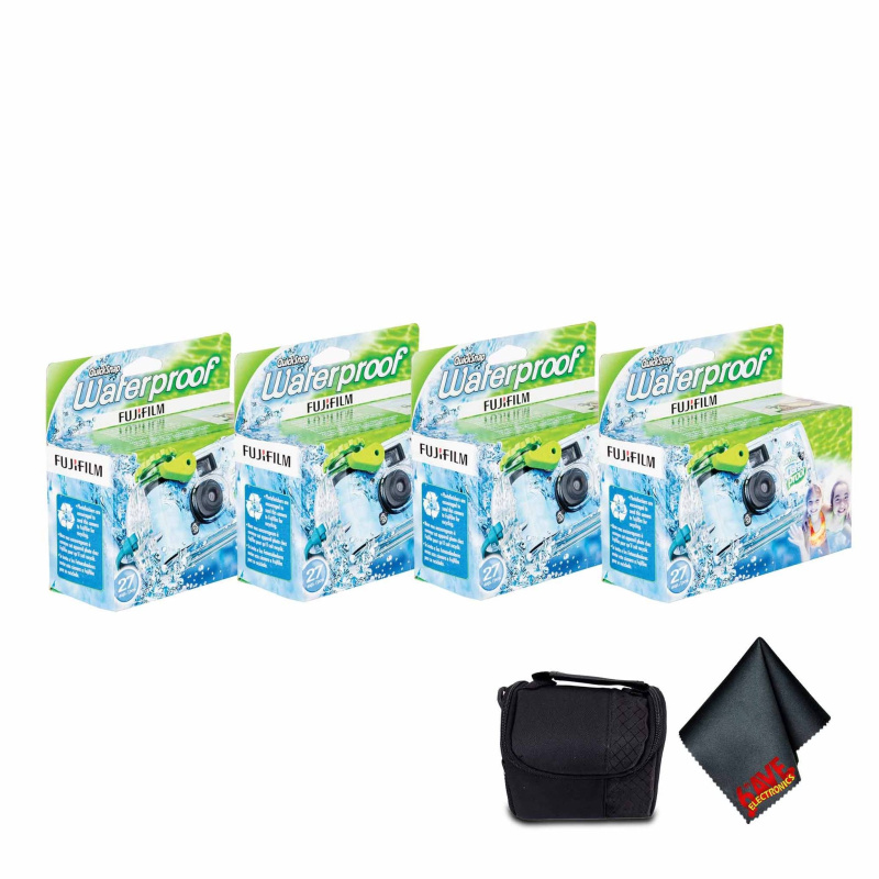 4xFUJIFILM QuickSnap 800 Waterproof 35mm Disposable Camera (27 Exposures),Bundle