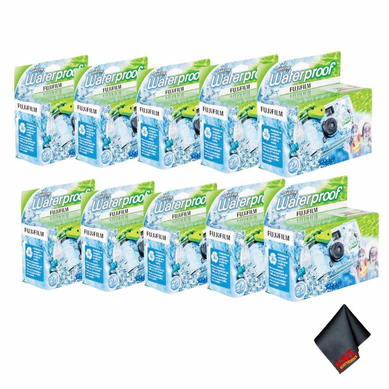 10xFUJIFILM QuickSnap 800 Waterproof 35mm Disposable Camera(27 Exposures),Bundle