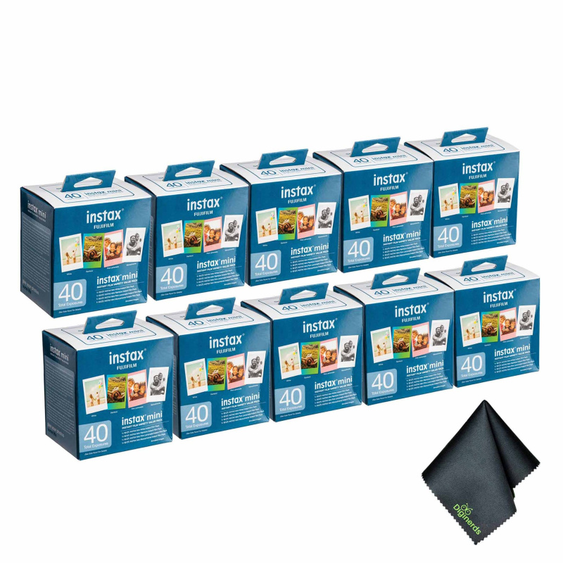 10xFUJIFILM INSTAX MINI Instant Film Variety Value Pack (40 Exposures), Microfiber Cleaning Cloth, Bundle
