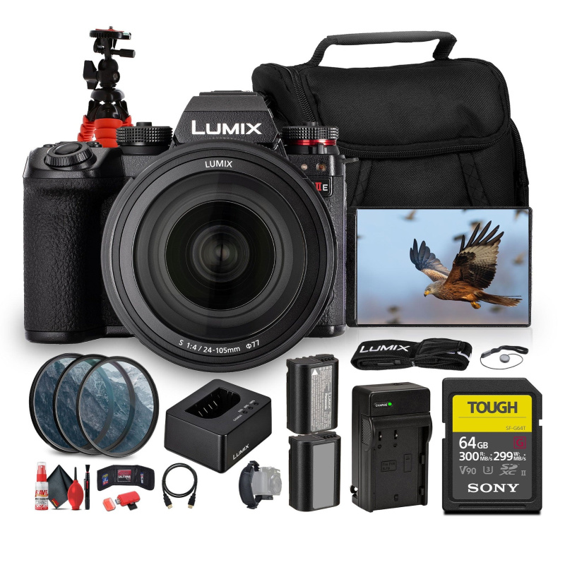 Panasonic LUMIX S1 IIE Mirrorless Camera With 24-105mm f/4 Lens Bundle