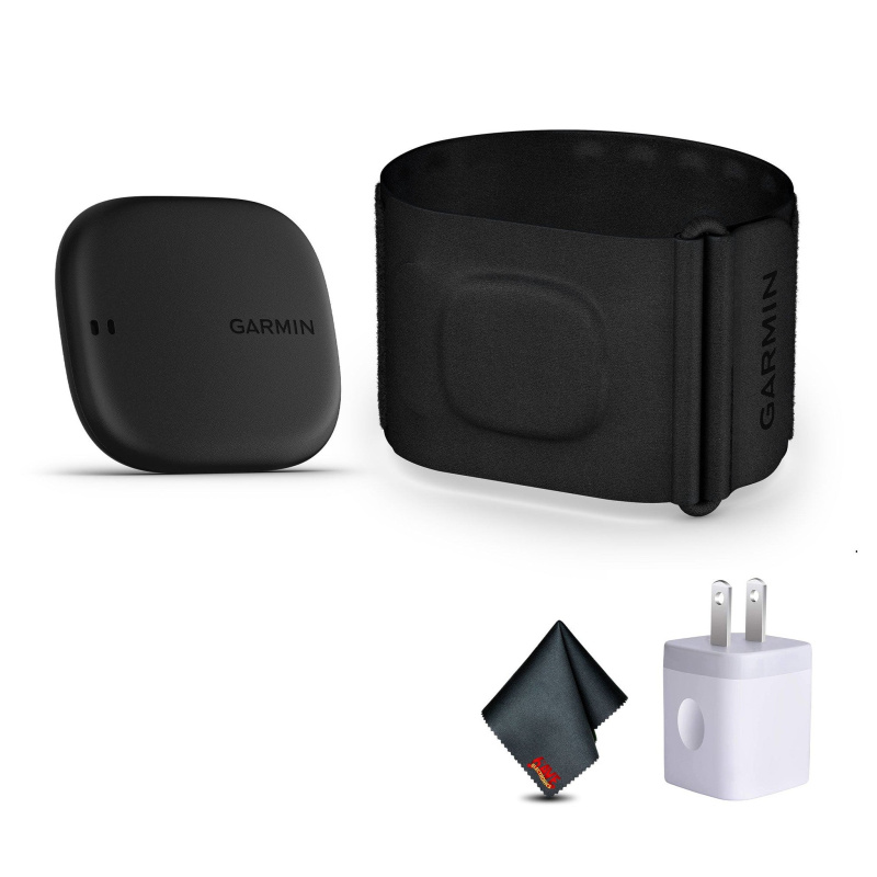 Garmin Index Sleep Monitor, S/M, USB Wall Charger Adapter White Cube, Microfiber Cleaning Cloth, Bundle