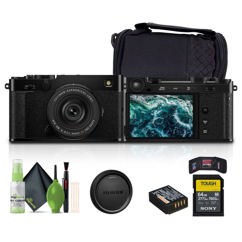 FUJIFILM X-E5 Mirrorless Digital Camera with XF 23mm f/2.8 Lens (Black), Bundle