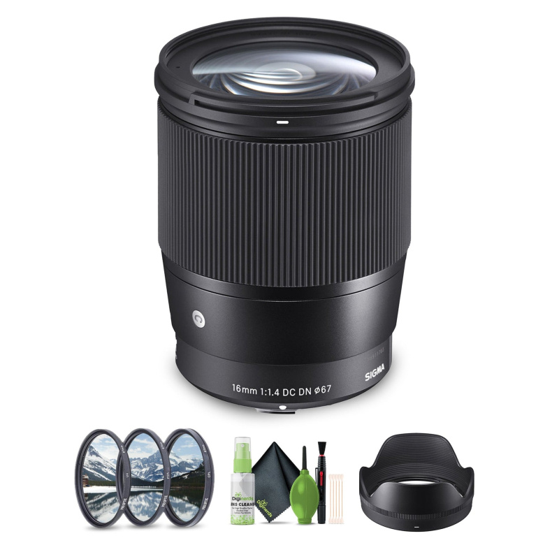 Sigma 16mm f/1.4 DC DN Contemporary Sony E Mount Bundle 2