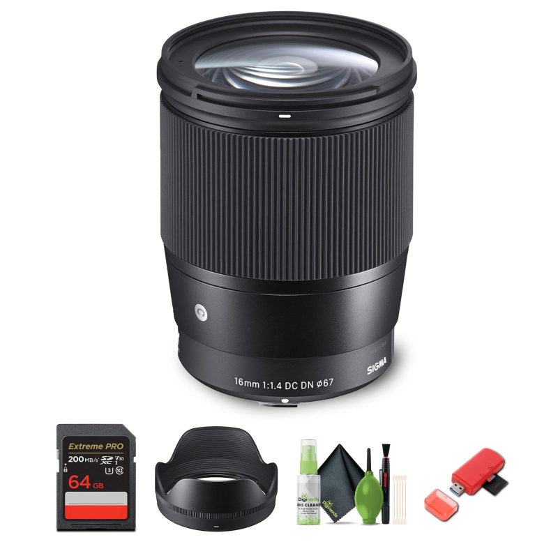 Sigma 16mm f/1.4 DC DN Contemporary Sony E Mount Bundle 3