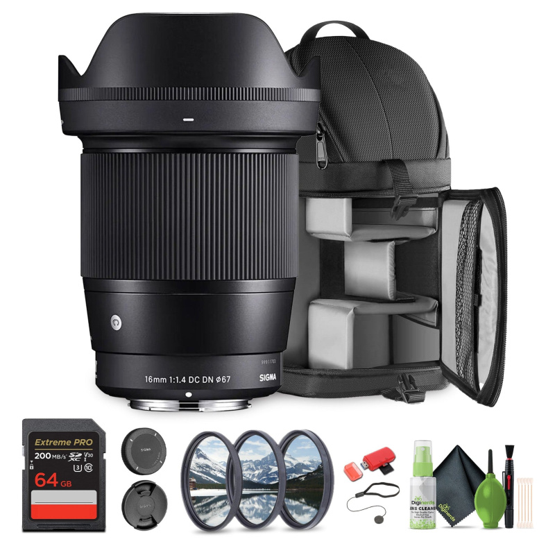 Sigma 16mm f/1.4 DC DN Contemporary Canon RF Bundle 2 (International Model)