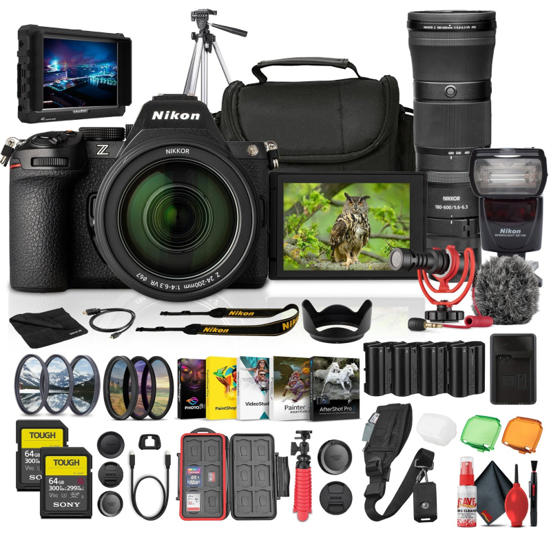 Nikon Z5 II Mirrorless Camera w/ 24-200mm Lens + Nikkor Z 180-600mm Lens + More