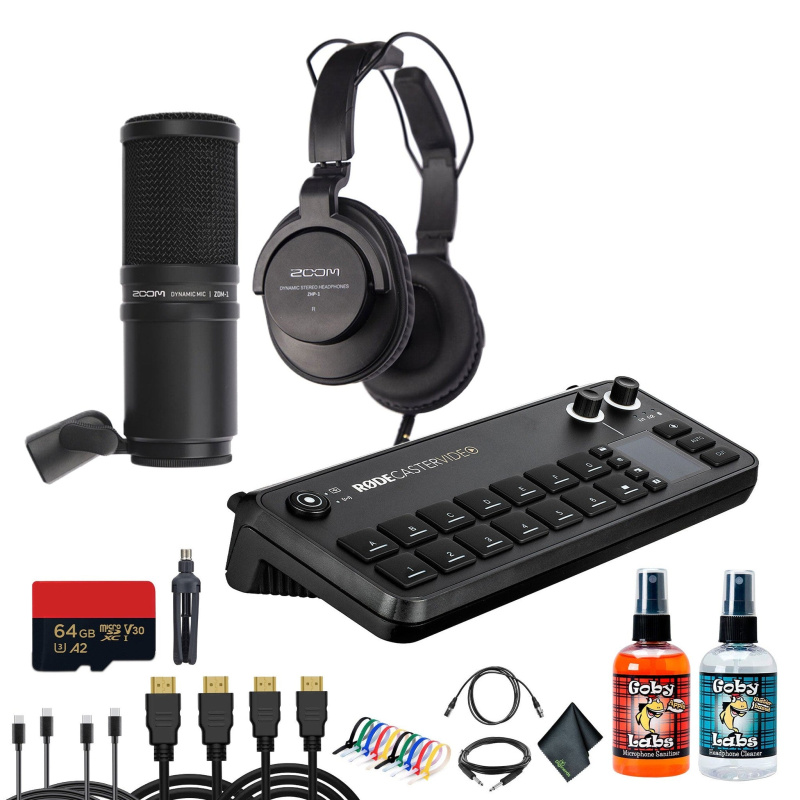 RODECaster Video All-in-One Production Console + Studio Headphones + Microphone + More