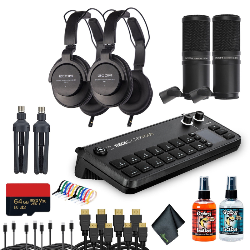 RODECaster Video All-in-One Production Console + Studio Headphones + Microphone + More