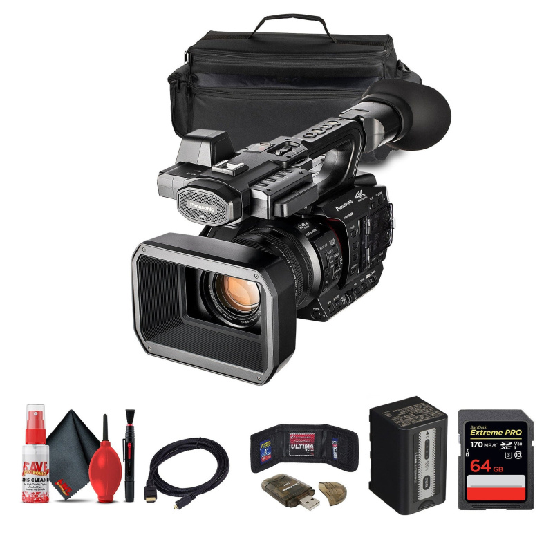 Panasonic AG-X20ED / HC-X20 4K Professional Compact Camcorder with Rich Connectivity + 64GB Card  + More