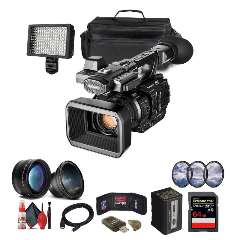 Panasonic AG-X20ED / HC-X20 4K Professional Compact Camcorder with Rich Connectivity + 64GB Card  + More