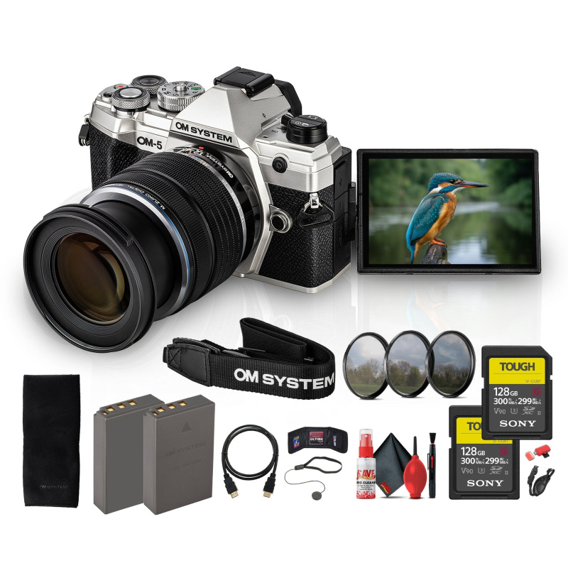 OM SYSTEM OM-5 Mirrorless Camera with 12-45mm f/4 PRO Lens Bundle