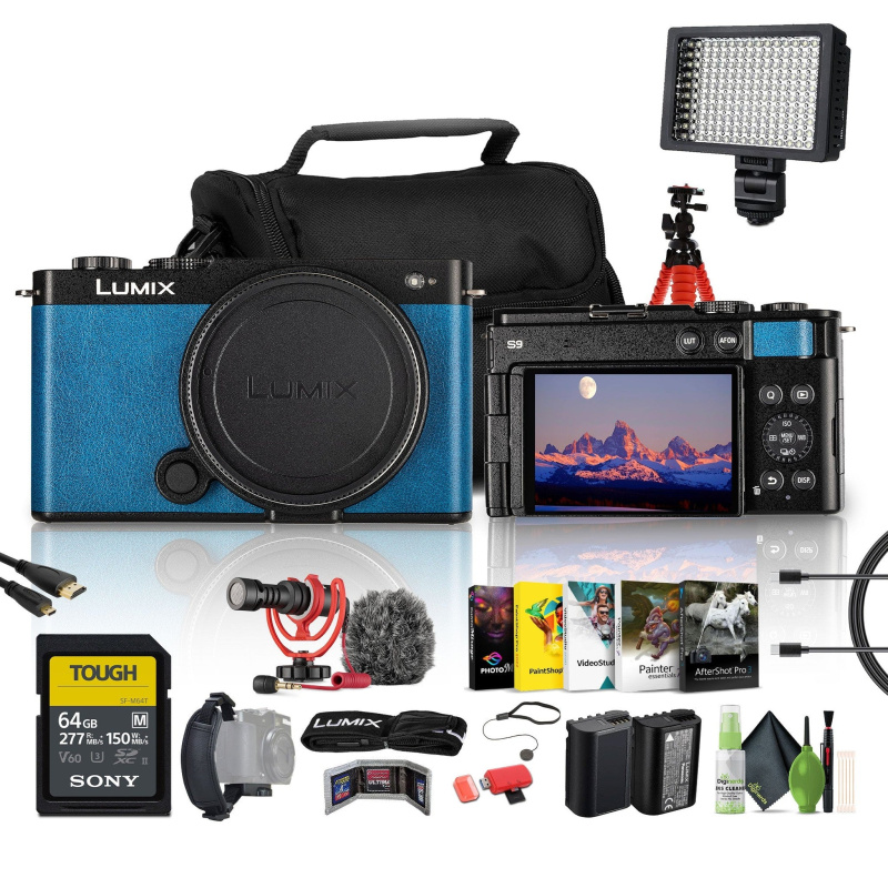 Panasonic Lumix S9 Camera(Blue), Rode VideoMicro Camera-Mount Shotgun Microphone