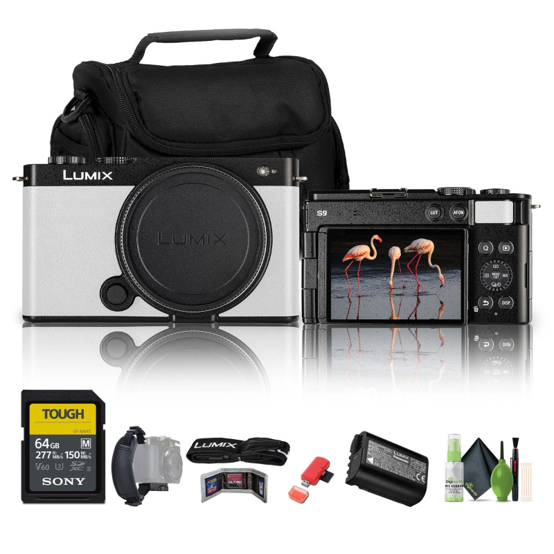 Panasonic Lumix S9Camera (White), 64GB SF-M UHS-II SDXC Memory Card