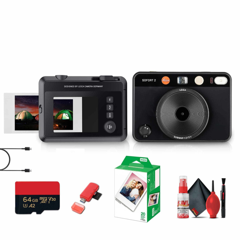 Leica SOFORT 2 Instant Camera (100 Years of Leica Limited Edition) + 64GB MicroSD + More