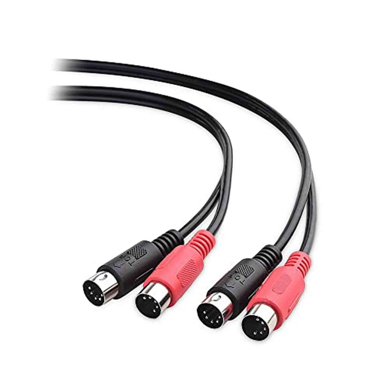 XPIX Dual MIDI Cable, Dual 5-pin DIN to Same, 3 M, Ideal for Live Stage and Studio Recording