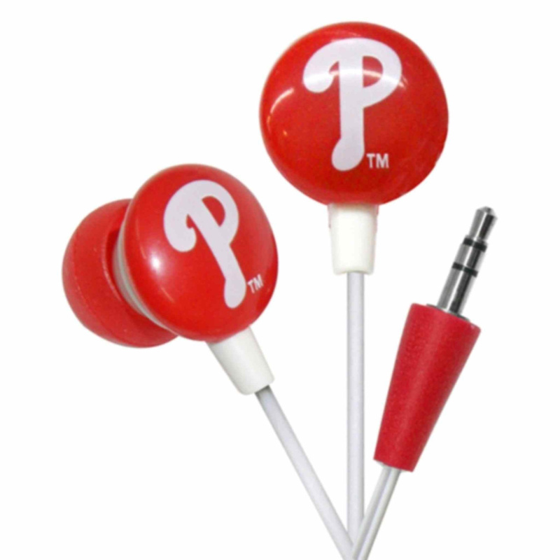 iHip MLF10169PHL MLB Philadelphia Phillies Printed Ear Buds, Blue/Red