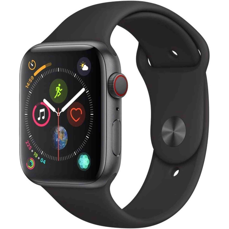 Apple Watch Series 4 (GPS + Cellular, 44mm) - Space Gray Aluminum Case with Black Sport Band