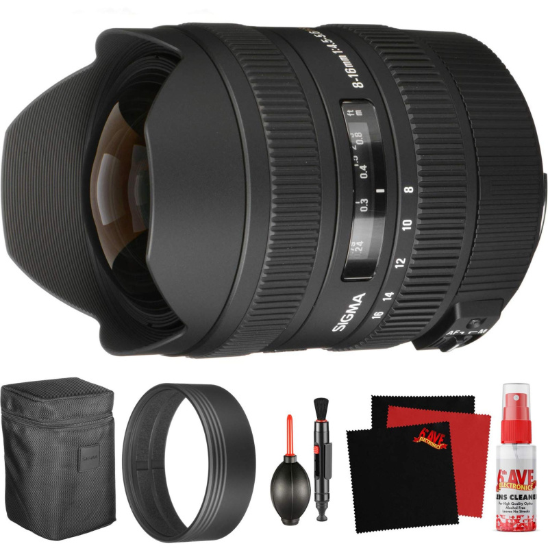 Sigma 8-16mm f/4.5-5.6 DC HSM Lens for Canon EF  (203101)  and Cleaning Accessories Bundle (International Model)