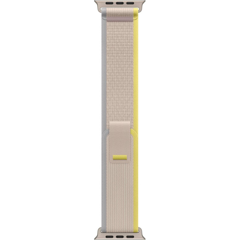 Apple Watch Band - Trail Loop (49mm) - Yellow/Beige with Rugged Titanium Finish - S/M
