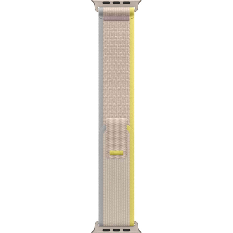 Apple Watch Band - Trail Loop (49mm) - Yellow/Beige with Rugged Titanium Finish - M/L