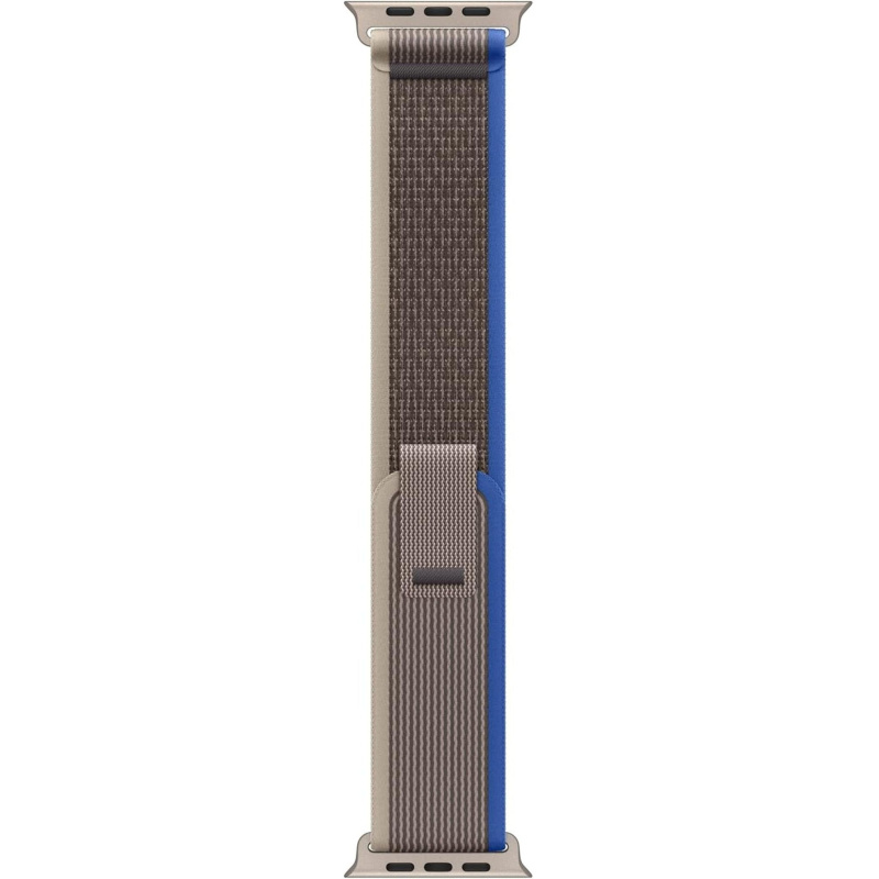 Apple Watch Band - Trail Loop (49mm) - Blue/Gray with Rugged Titanium Finish - M/L