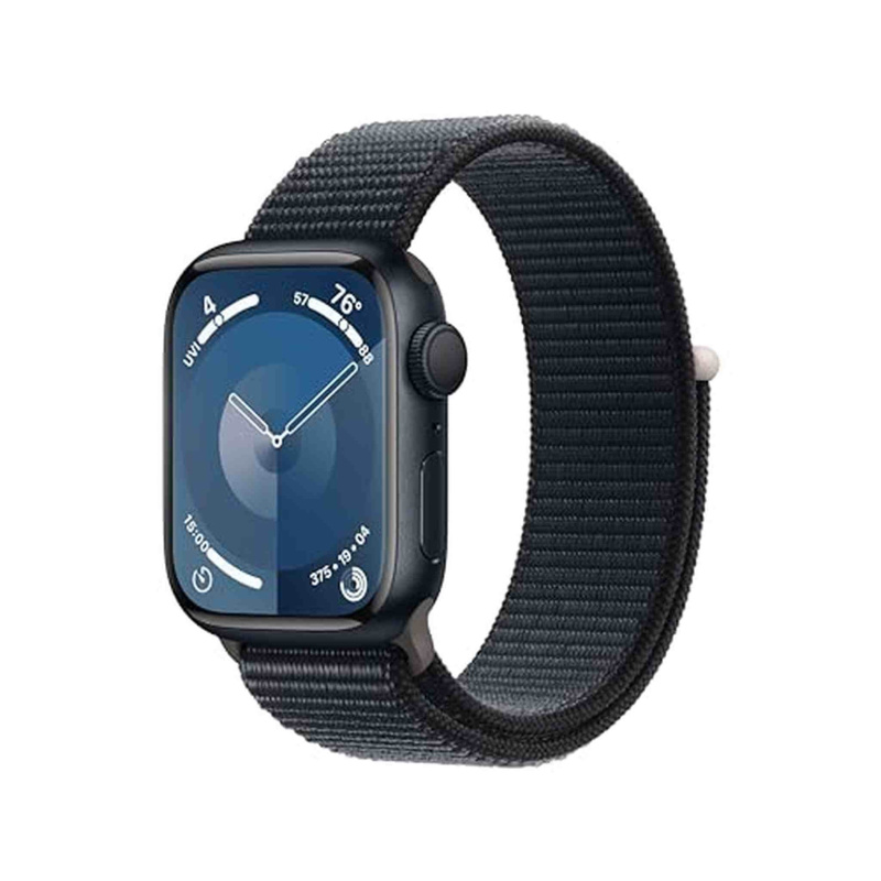 Apple Watch Series 9 [GPS 41mm] Smartwatch with Midnight Aluminum Case with Midnight Sport Loop One Size. Fitness Tracker, ECG Apps, Always-On Retina