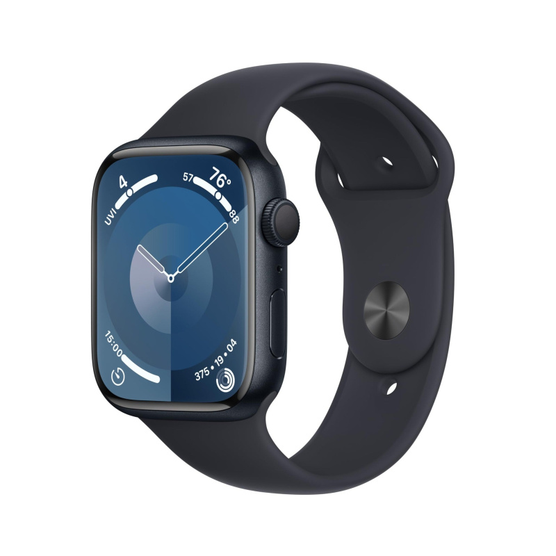 Apple Watch Series 9 [GPS 45mm] Smartwatch with Midnight Aluminum Case with Midnight Sport Band M/L. Fitness Tracker, ECG Apps, Always-On Retina Displ